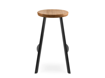SPOT SP-670W-N1 - Steel and wood stool with footrest by LD Seating - view 3